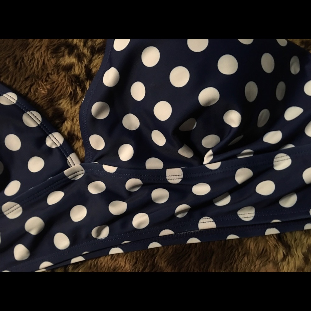 Bathing Suit TOP Size 4X Royal Blue w/Polka Dots NEW Pool Beach Swimsuit! - Picture 3 of 5